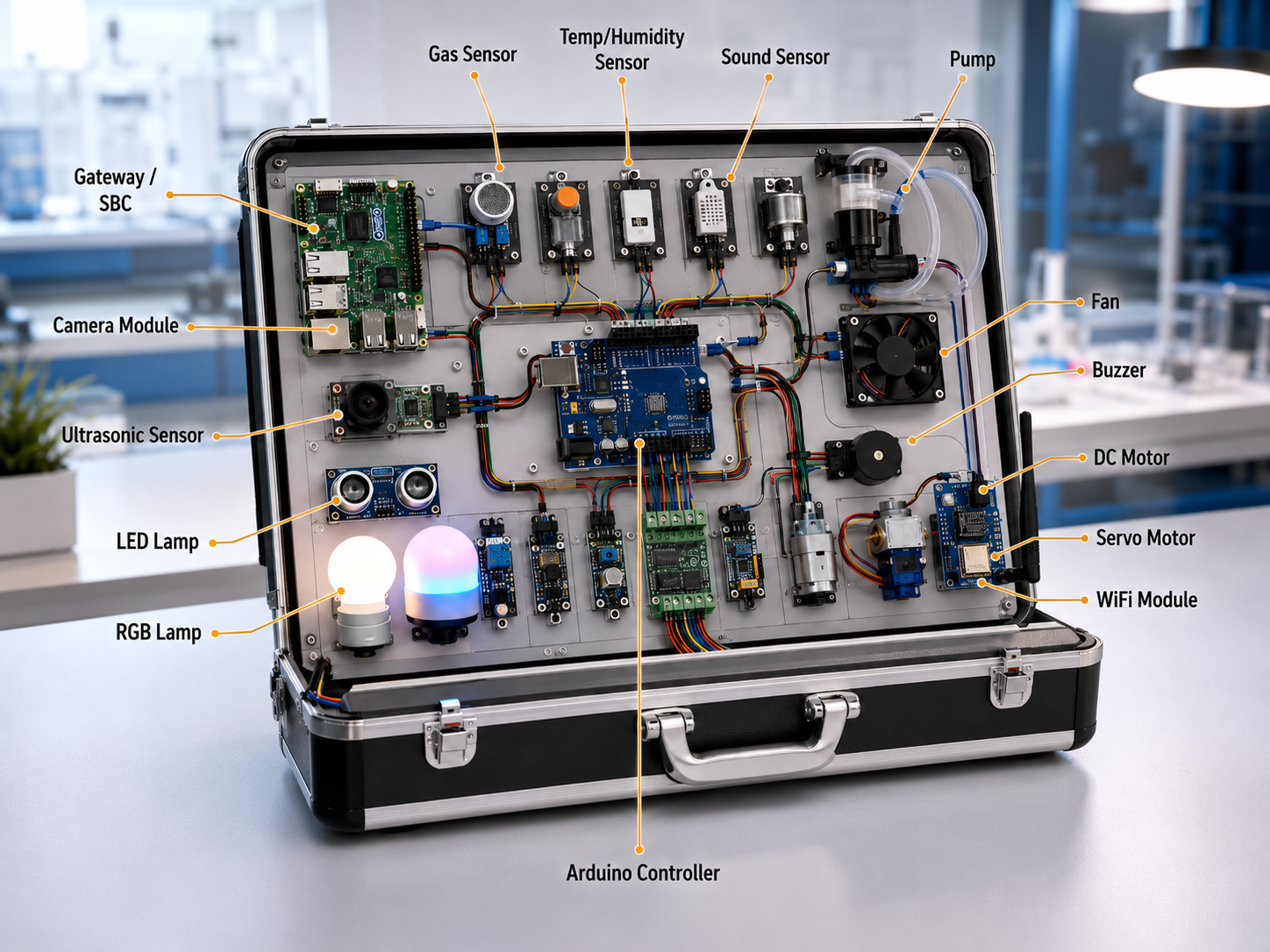 Integrated custom learning system with sensors and controls