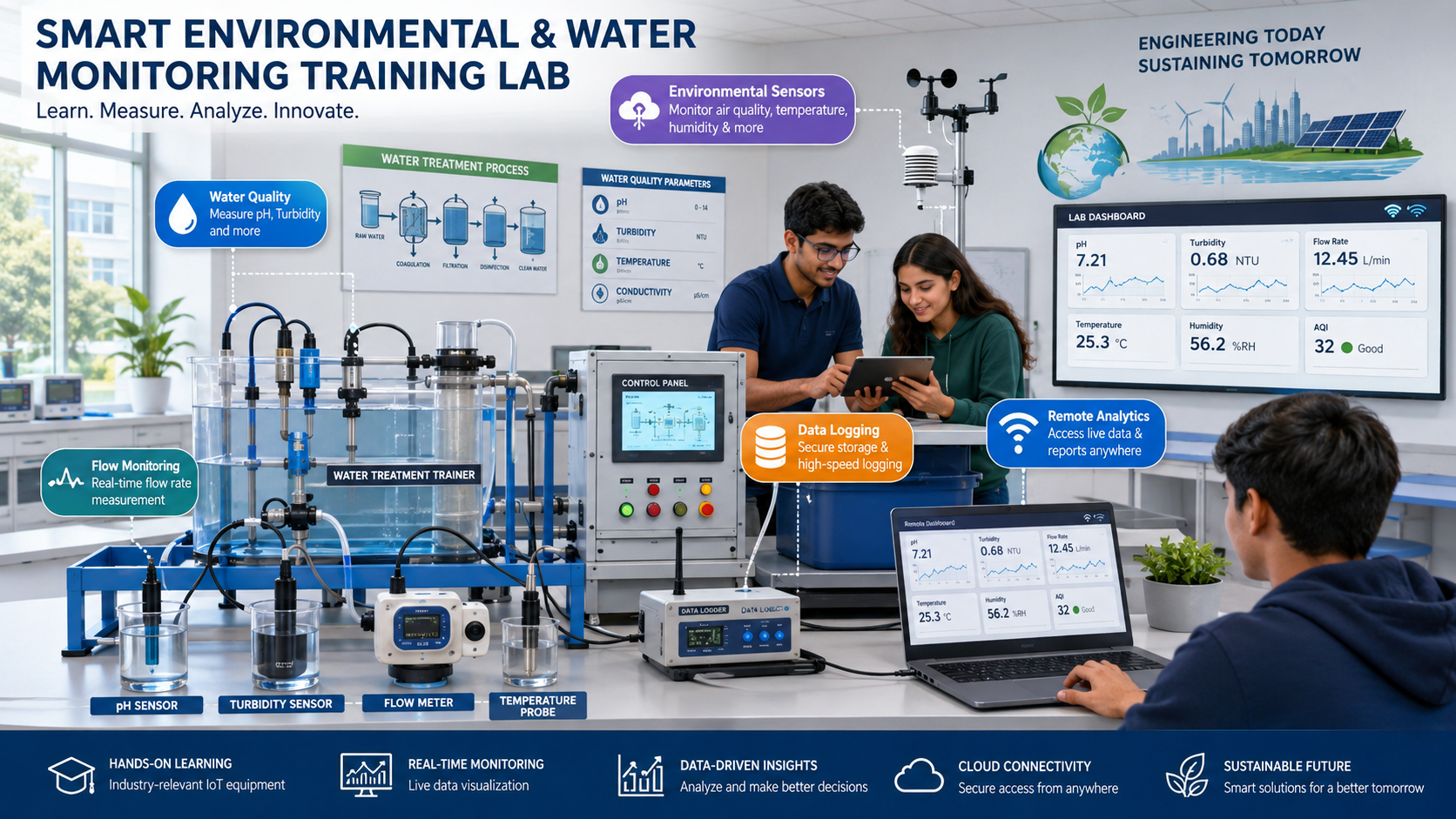 Smart environmental and water monitoring training lab